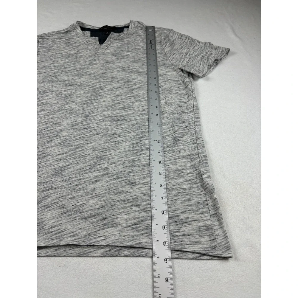 Banana Republic Mens Grey‎ Heathered Moisture Wicking Notch Neck T-Shirt Size M